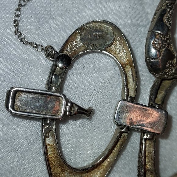 Original 1940's Mexico .925 Oval Linked Bracelet Signed JR - Picture 10 of 14